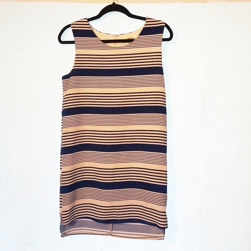 3/$15Sans Souci Striped Blue Back white Dress sz M